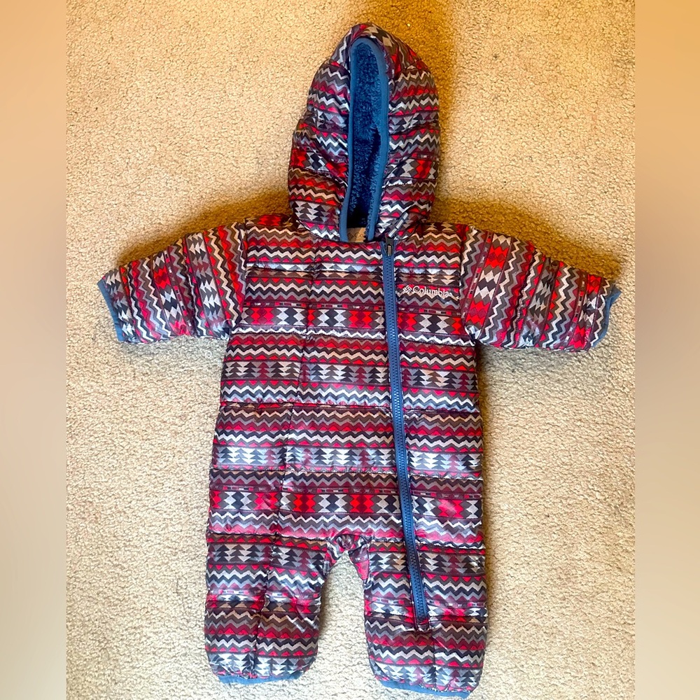 Columbia Kids Frosty Freeze Bunting (Infant) Red Element Zigzag 0-3 Months